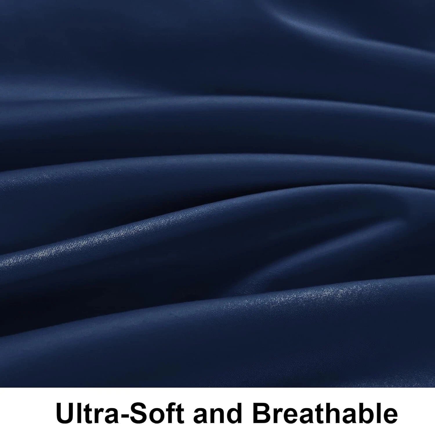 Single Fitted Sheet 100% Egyptian Cotton 90x190+30cm Breathable Navy NTBA