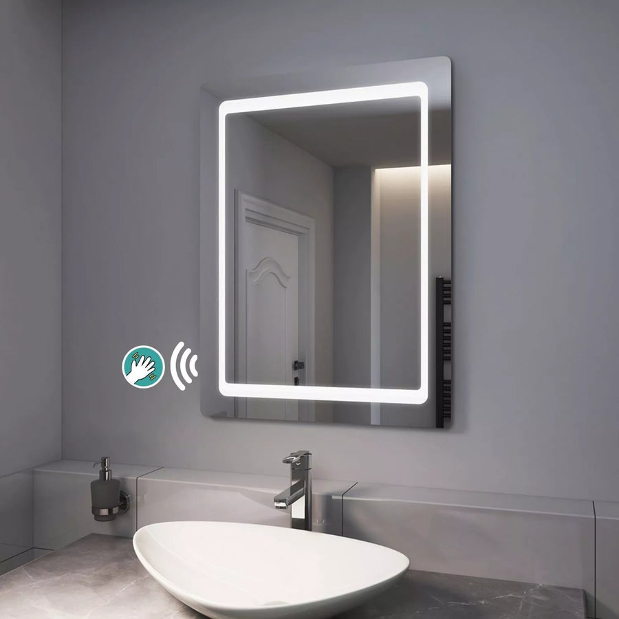 LED Bathroom 70x50cm Mirror with Infrared Sensor Switch, Demister, Shaver Socket - Massive Discounts