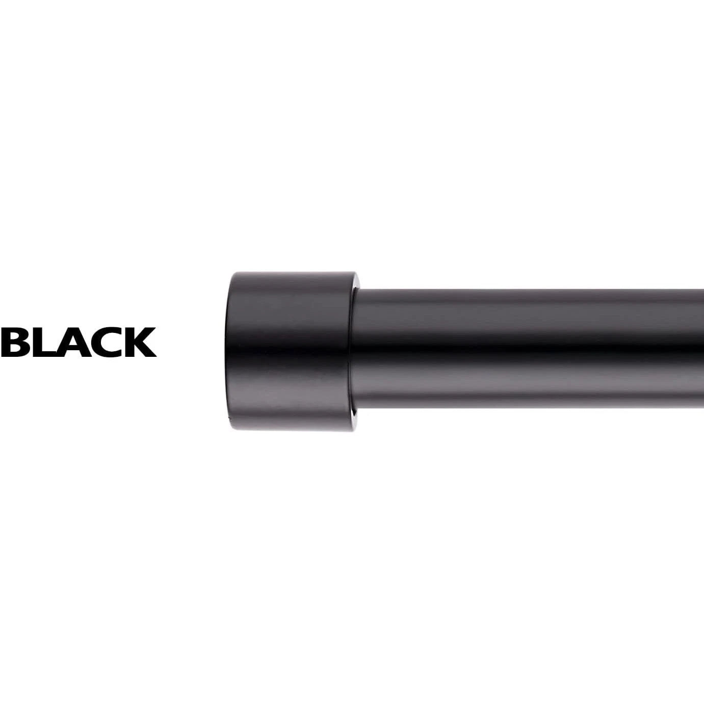 Extendable Curtain Pole Set 120-210cm Black, 16/19mm, Includes Finials, Brackets