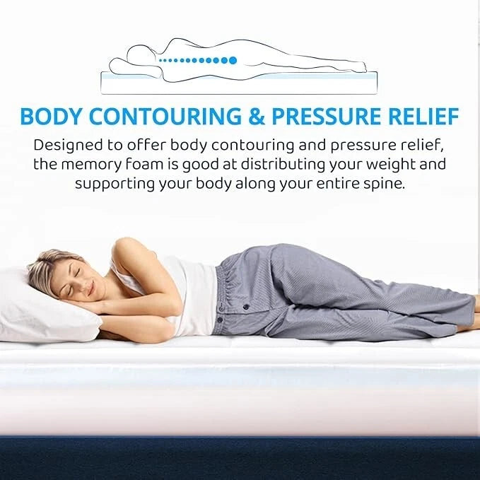 Memory Foam Mattress Topper 135x190cm Orthopaedic Dual Layer Enhancer