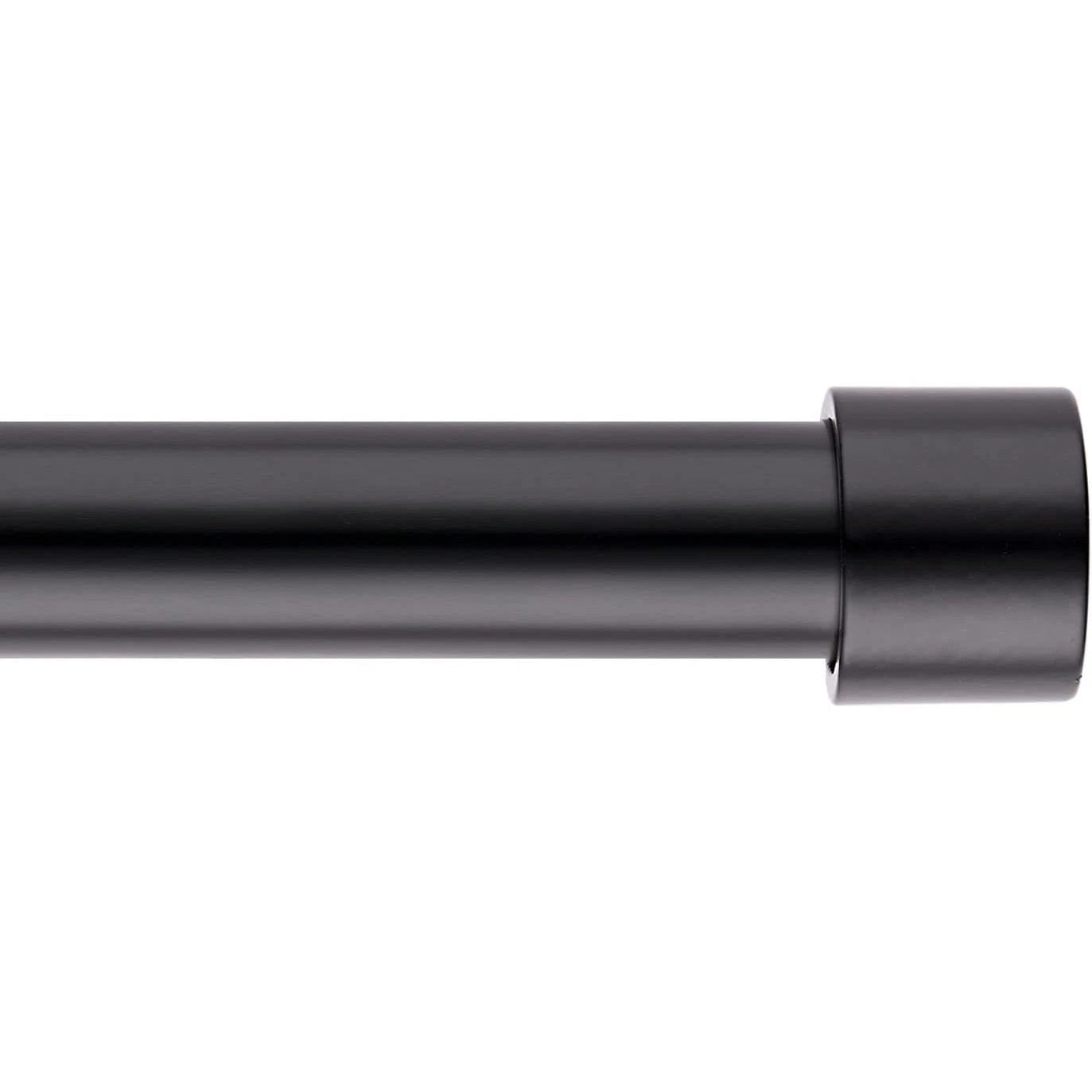 Extendable Curtain Pole Set 120-210cm Black, 16/19mm, Includes Finials, Brackets