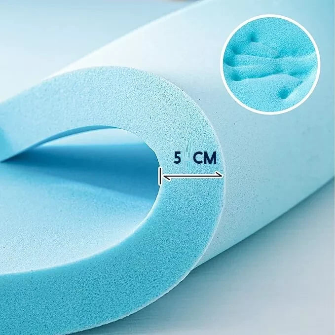 Memory Foam Mattress Topper 135x190cm Orthopaedic Dual Layer Enhancer