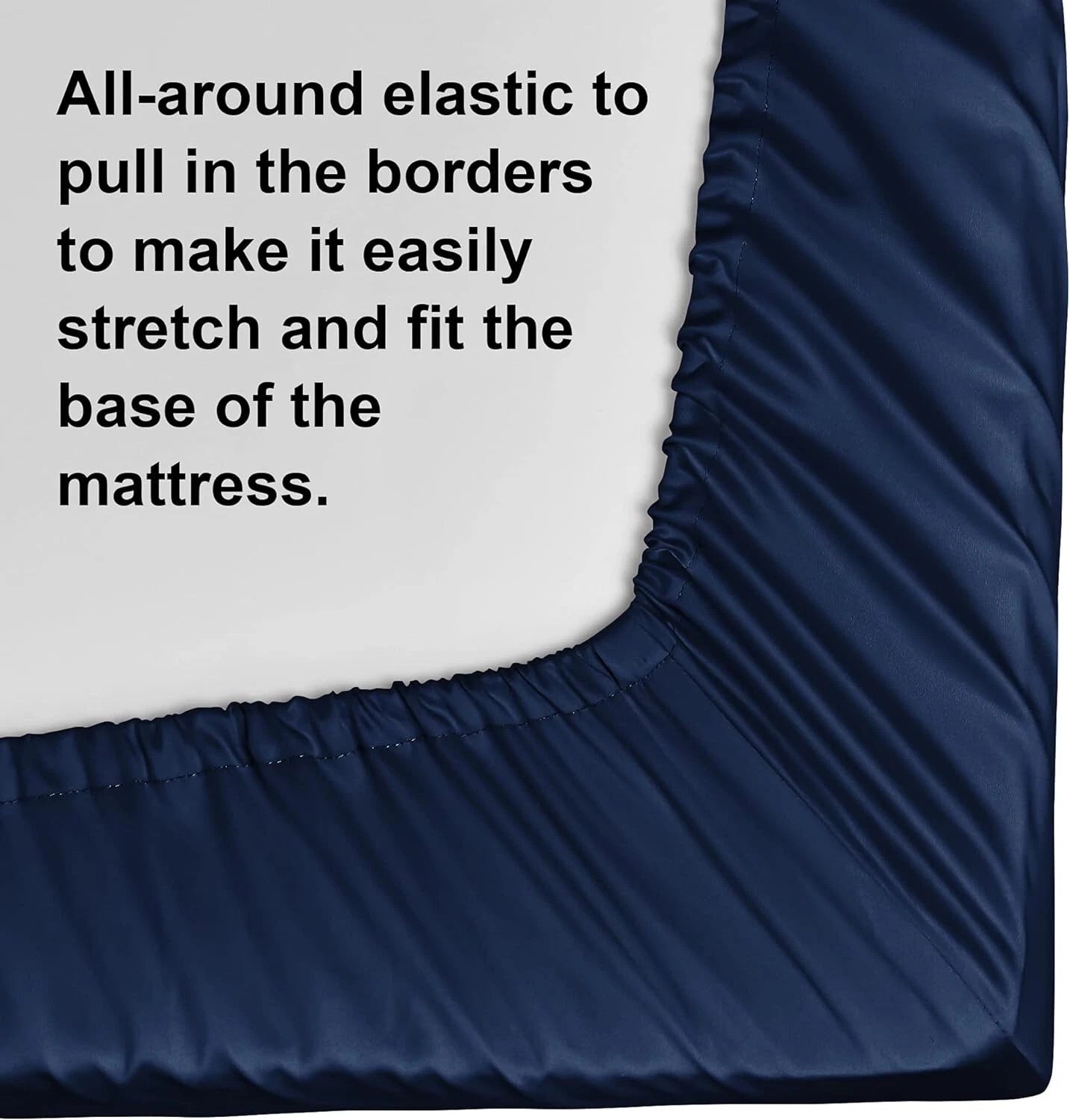 Single Fitted Sheet 100% Egyptian Cotton 90x190+30cm Breathable Navy NTBA