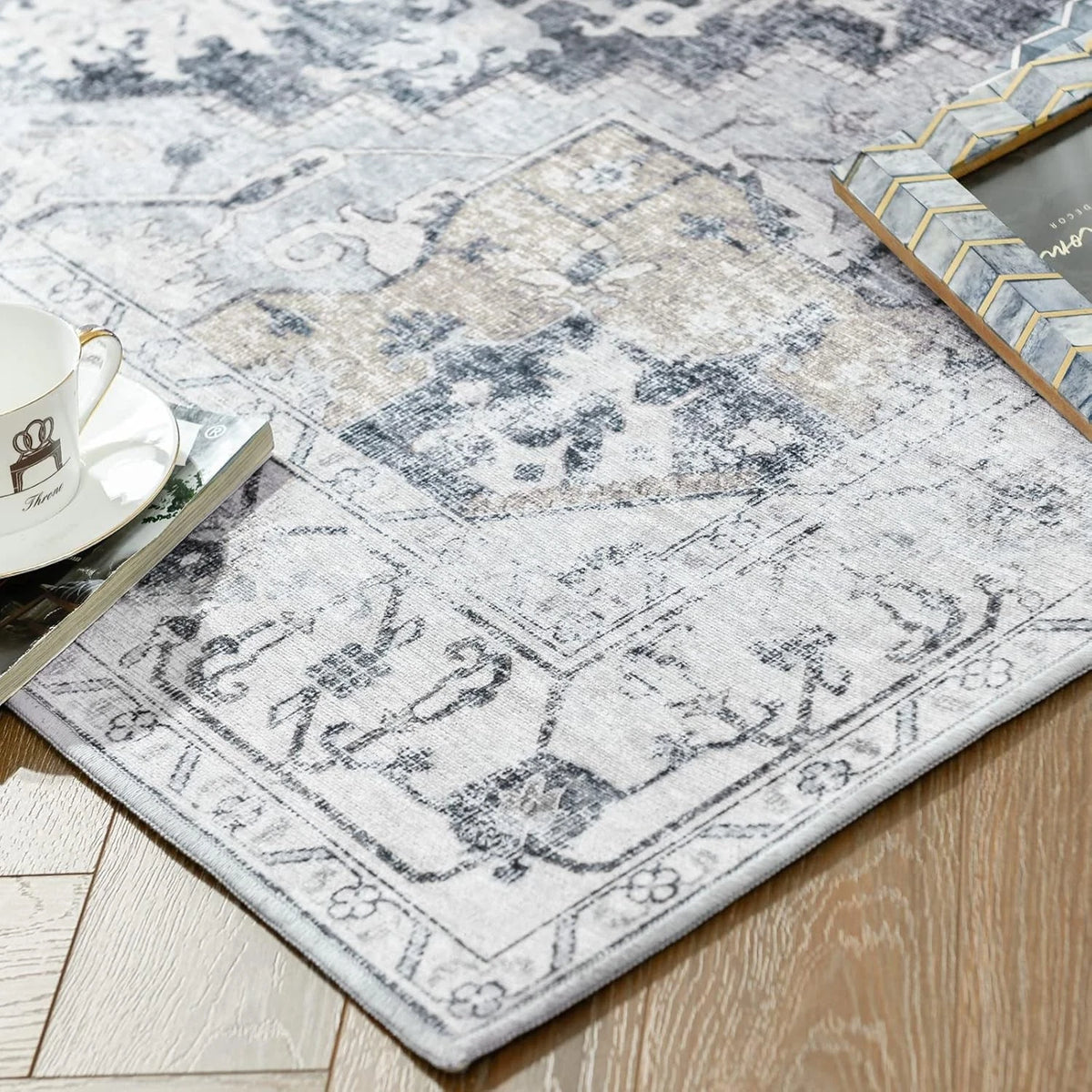 Large Area Rug 270x365cm Vintage Washable Non Slip Living Room Carpet TOPICK
