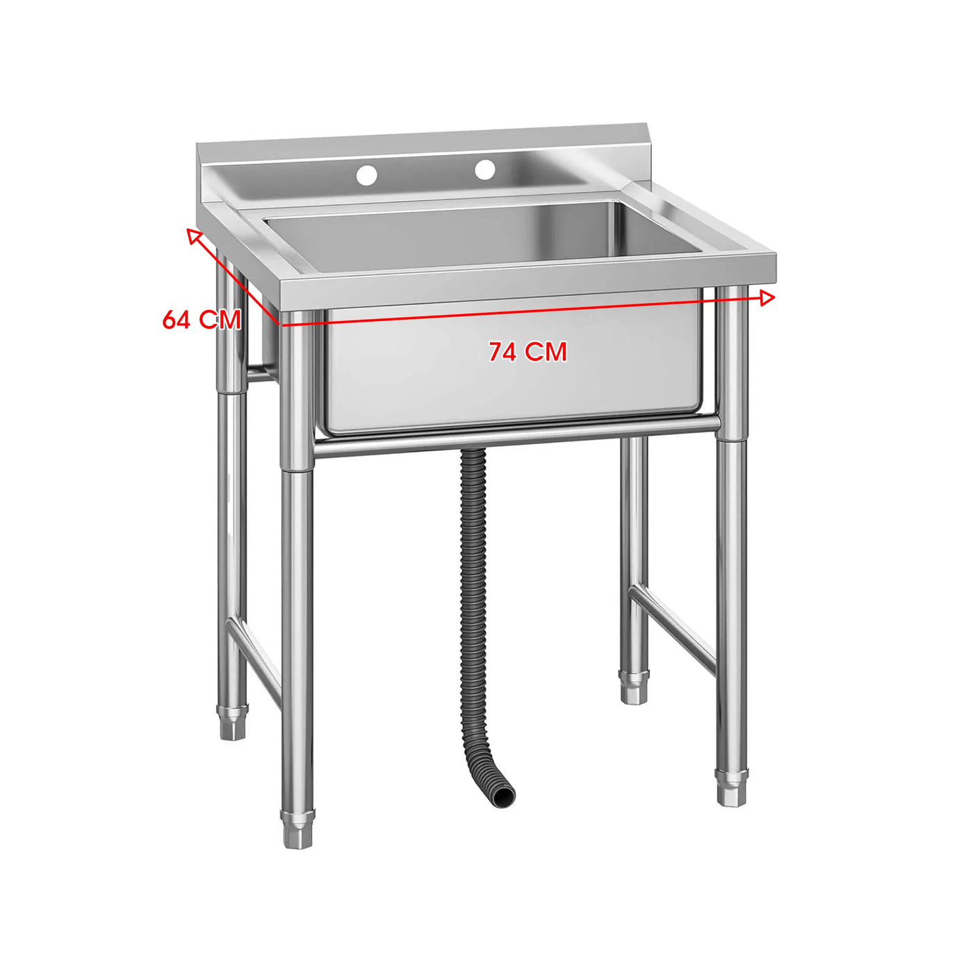 Commercial Kitchen Sink Stainless Steel Single Bowl Portable YITAHOME