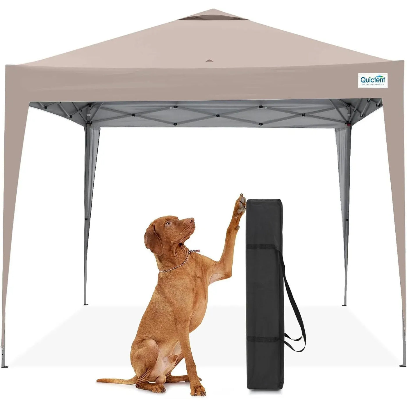 Pop Up Canopy Gazebo 3x3m Waterproof Portable Garden Shelter Beige Quictent Tent
