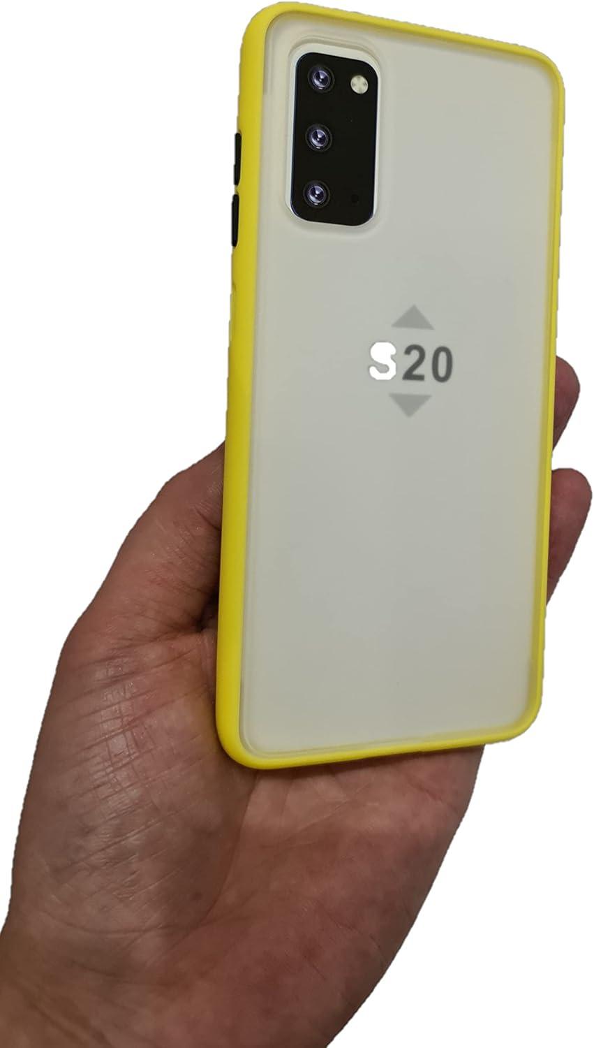 Case Samsung Galaxy S20 Semitransparent Colored Buttons (Yellow) matte - Massive Discounts