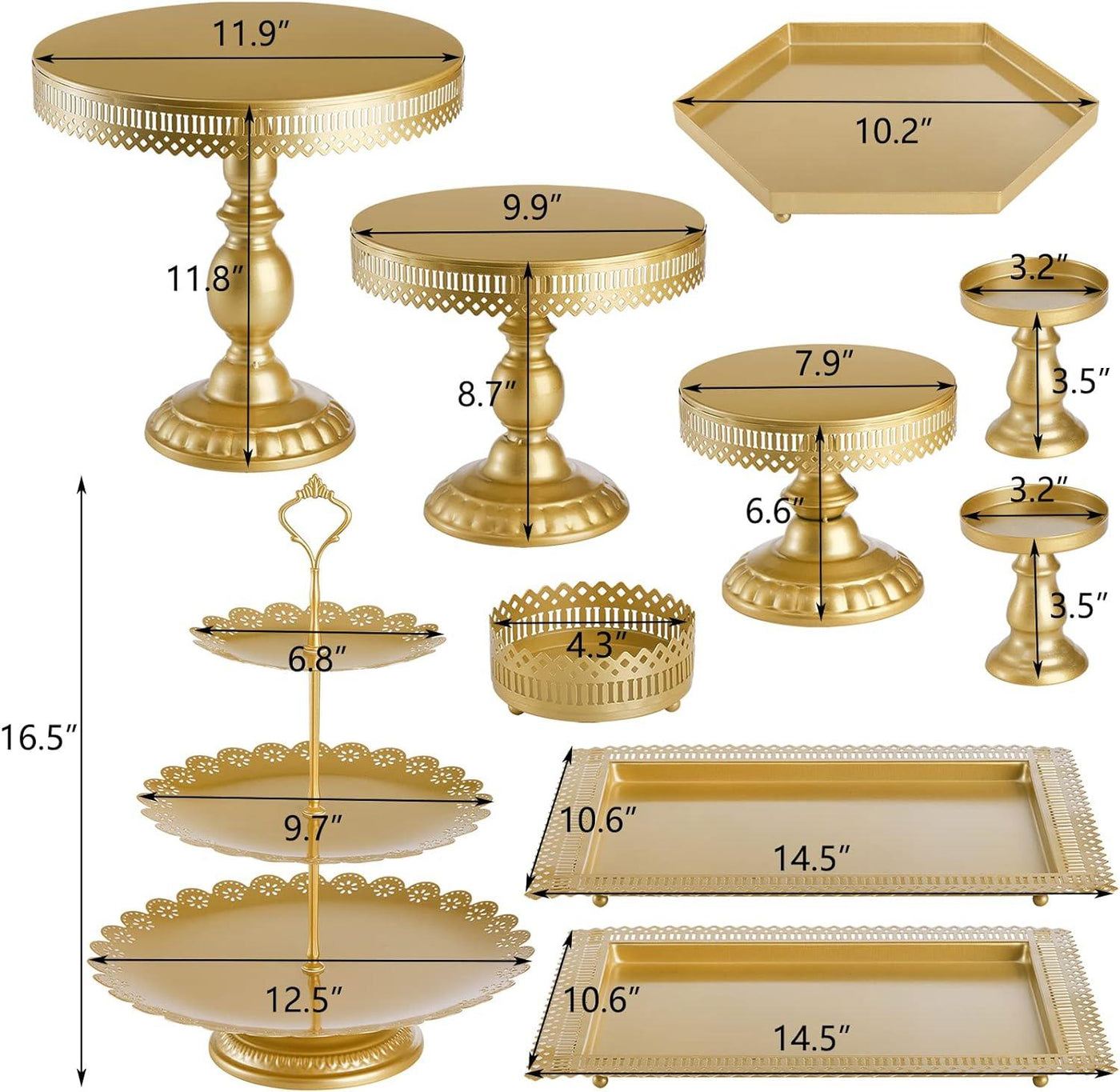 Set of 10 Cake Stand, Dessert Plate Cake Serving Tray Candy Fruit - Massive Discounts