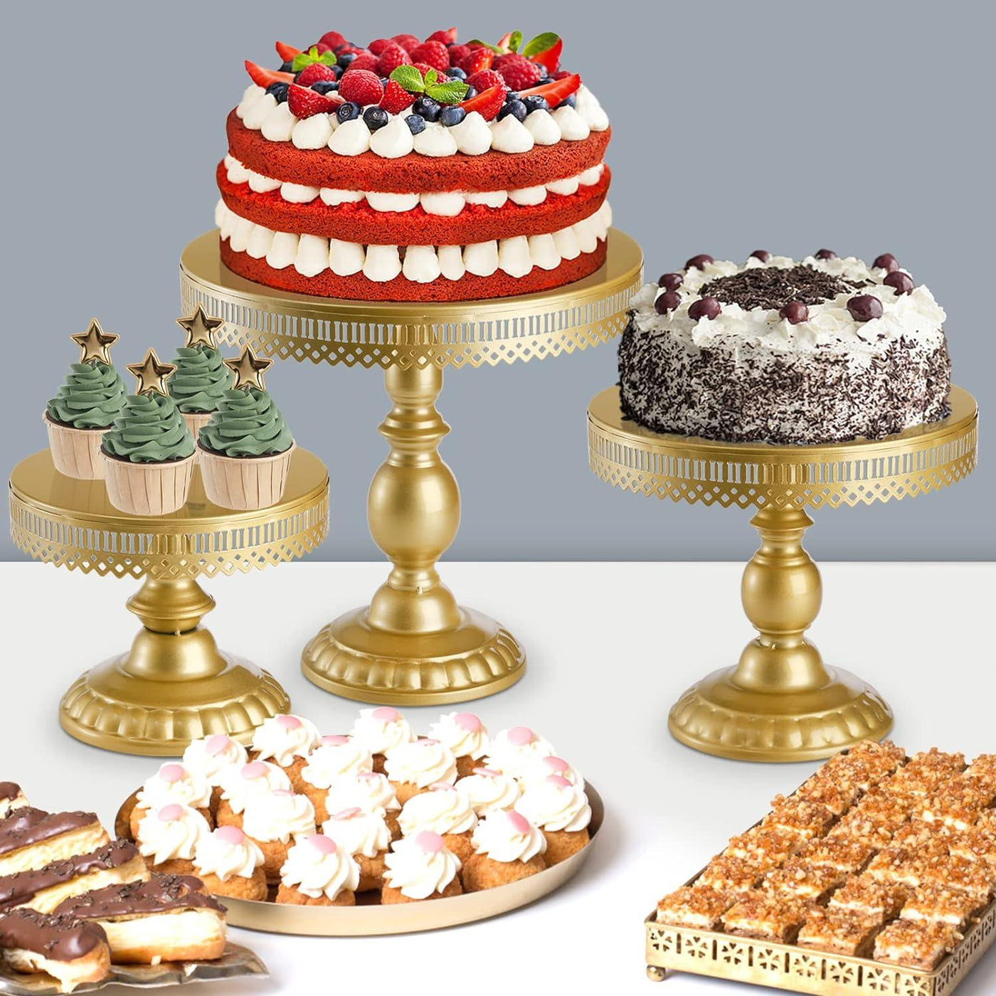 Set of 10 Cake Stand, Dessert Plate Cake Serving Tray Candy Fruit - Massive Discounts