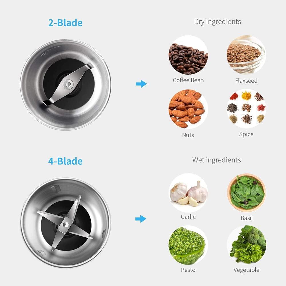 SHARDOR Coffee & Spice Grinders with 2 Removable Stainless Steel Bowls - Massive Discounts