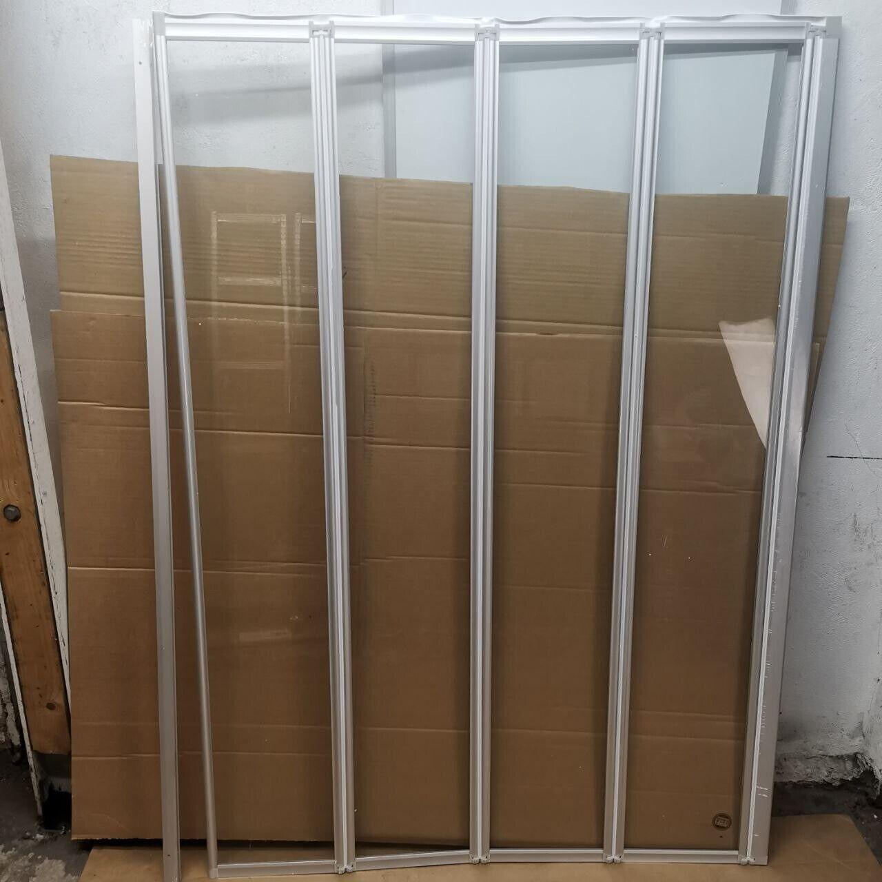 Shower Bath Screen Glass 1000x1400mm 4 Fold Folding Pivot Door Panel - Massive Discounts