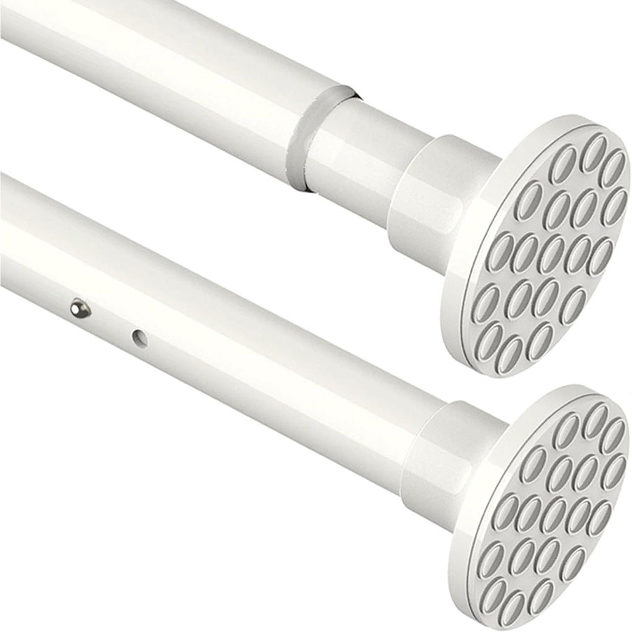 Shower Curtain Rail Anti-Slip Extendable 110-260cm Tension Rod White - Massive Discounts