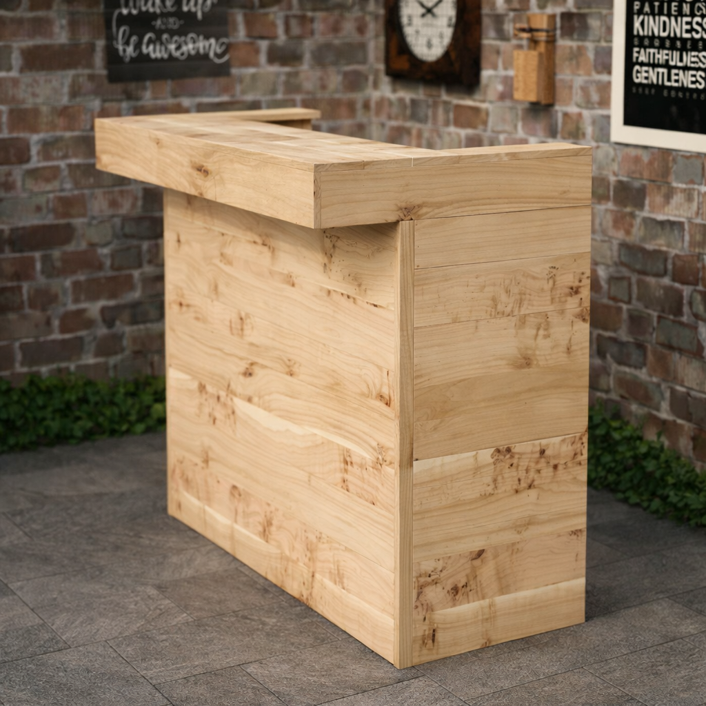 Wooden planter box against a brick wall with motivational quotes.