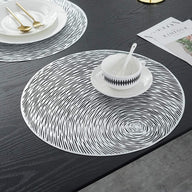 Silver Dining Round Placemats 4 pack Heat Resistant Non-slip - Massive Discounts