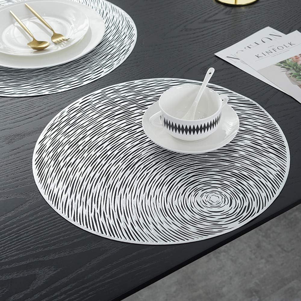 4 pack Placemats Dining Round Heat Resistant Non-slip/ Waterproof/ Anti-skid - Massive Discounts