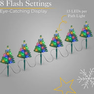 Small Christmas Tree Path Lights (Multi Colour) 6 Pcs - Massive Discounts