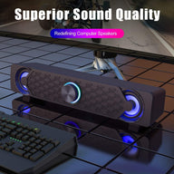 Smalody PC Speakers USB Soundbar with Cool LED Lights 10w - Massive Discounts