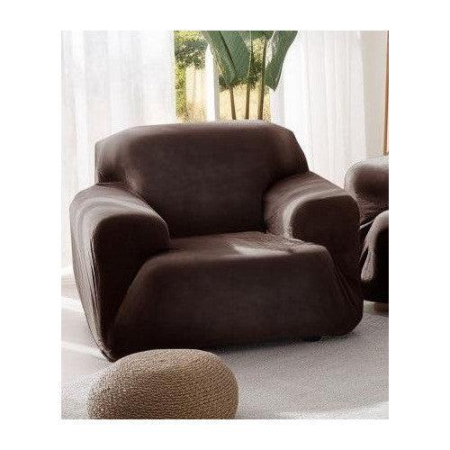 Sofa Covers 1 Seater Elastic Fabric Stretch Slipcover Brown 90-140cm - Massive Discounts