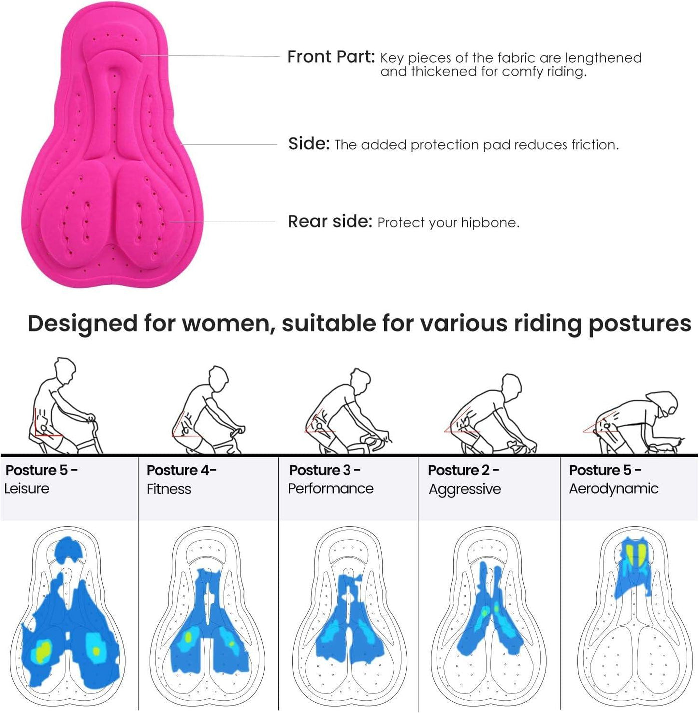 Sportneer Padded Cycling Shorts for Women w/Anti-Slip Design XXL - Massive Discounts