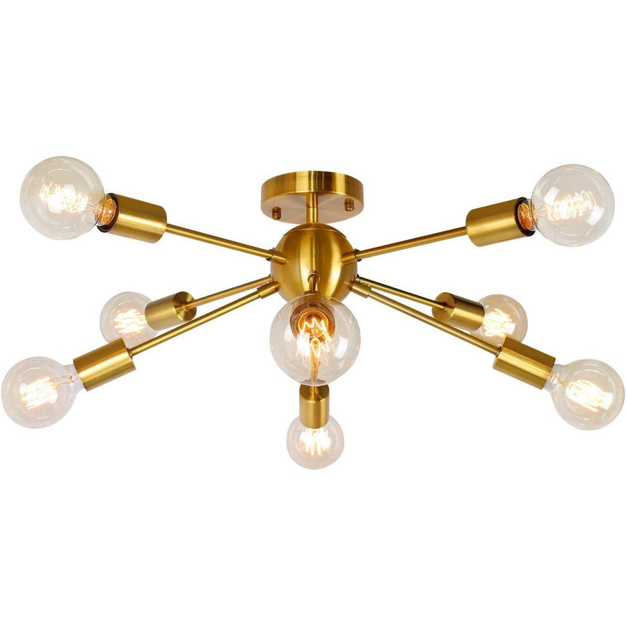 Modern Chandelier, Metal Mount Ceiling Lamp with 8 Lights, Gold - Massive Discounts