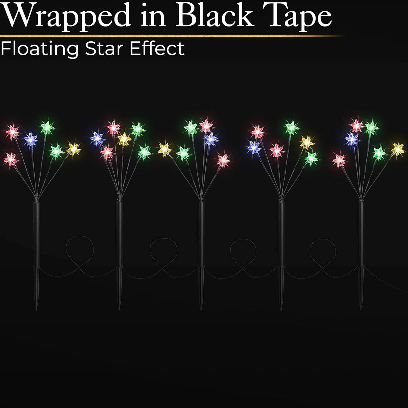 5x Star Branch Path Lights with Stake, Multi-Coloured LED, 45cm tall - Massive Discounts