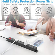Surge Protected Extension Lead 3M, HANNELORE 7 Way Power Strip with Switch - Massive Discounts