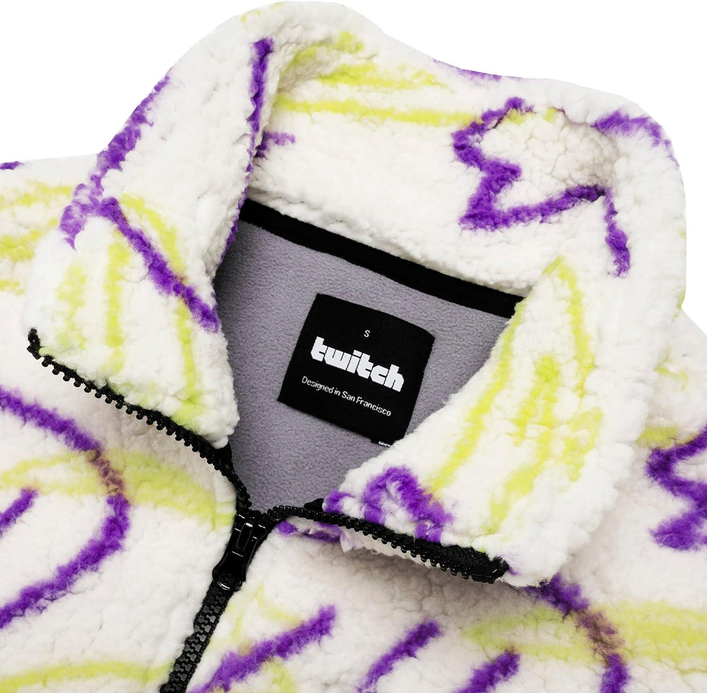 Twitch Zip Sherpa Jacket Long-Sleeve Mock Neck Full-Zip Oversize - Massive Discounts