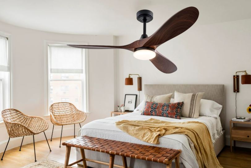 Ceiling Fan With Light 52 Inch LED Remote Dimmable ABS Blades 3000K-6500K