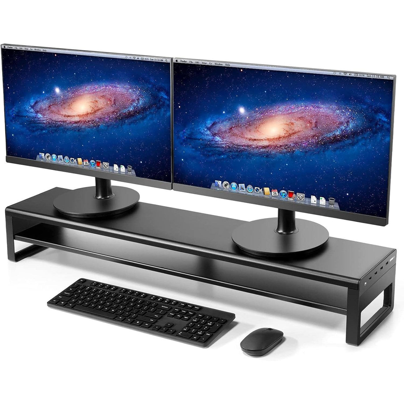 VAYDEER 2 Tiers Dual Monitor Stand with 4 USB 3.0 Ports Hub for Screen - Massive Discounts