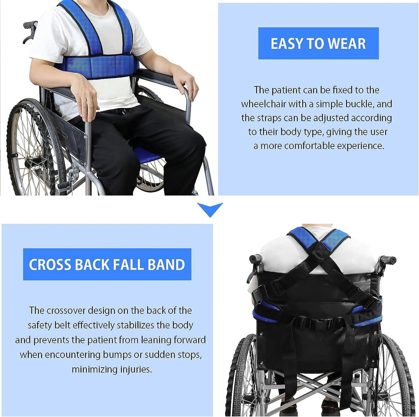 Wheelchair Harness Non-Slip Half Vest Seatbelt Adjustable Thick - Massive Discounts