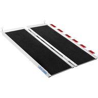 Wheelchair Ramp, 90x71cm Aluminum with Non-Skid Surface Foldable 300kg - Massive Discounts