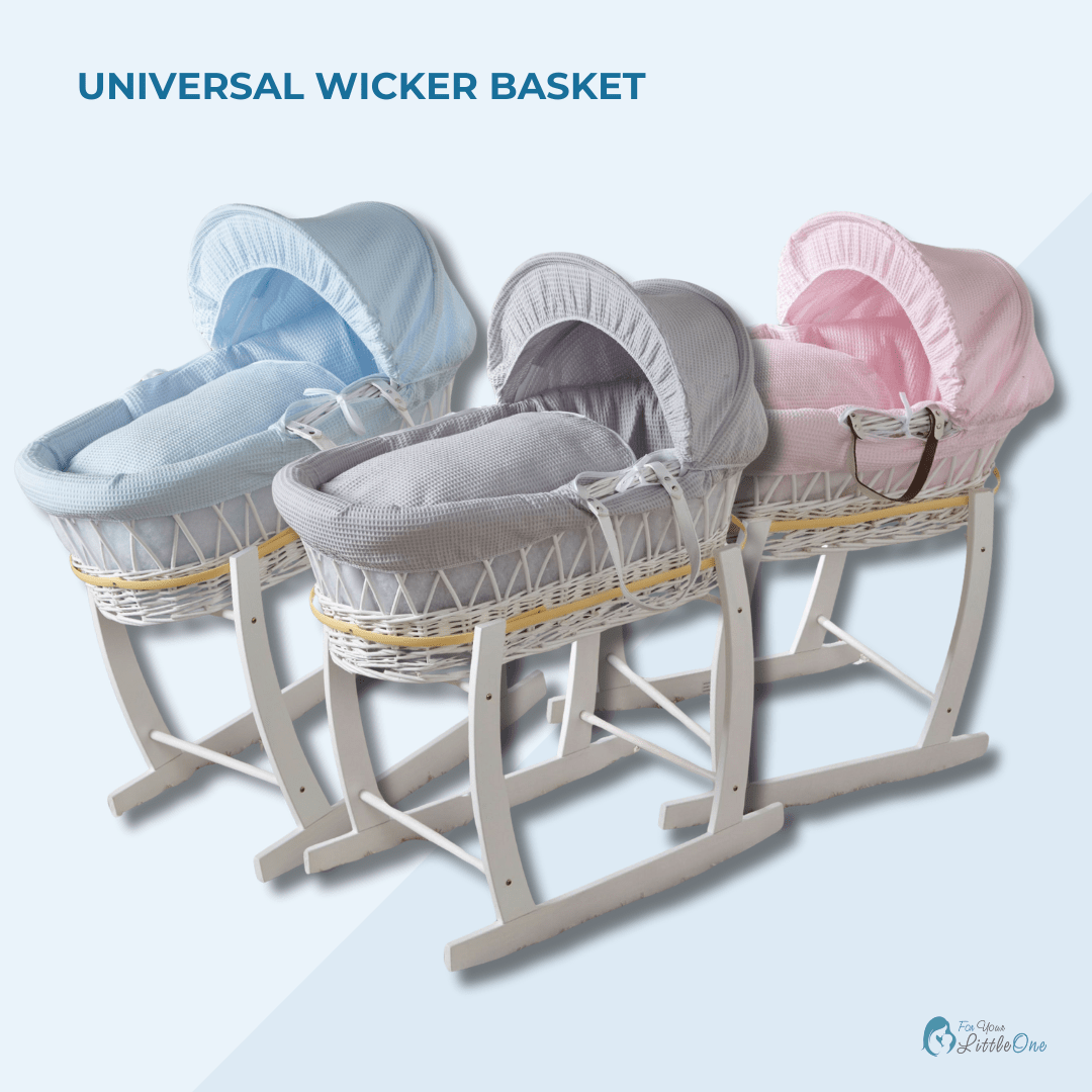 Moses Basket with Stand Baby Wicker Newborn Bed Mattress Set FYLO