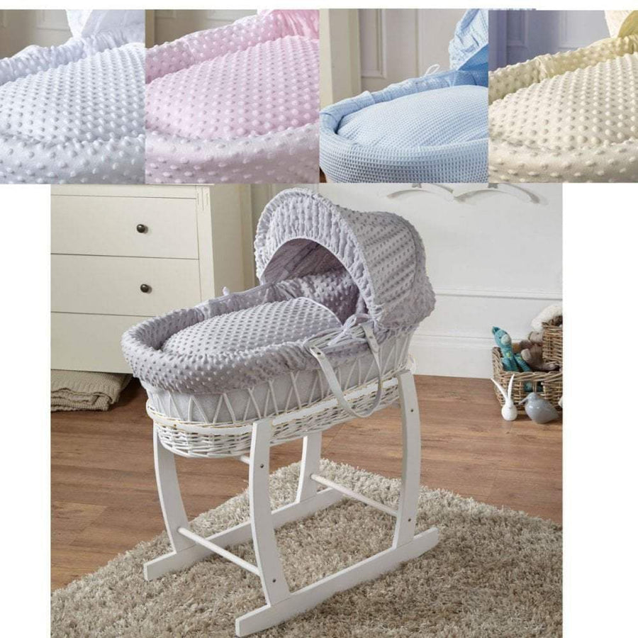 Moses Basket with Stand Baby Wicker Newborn Bed Mattress Set FYLO