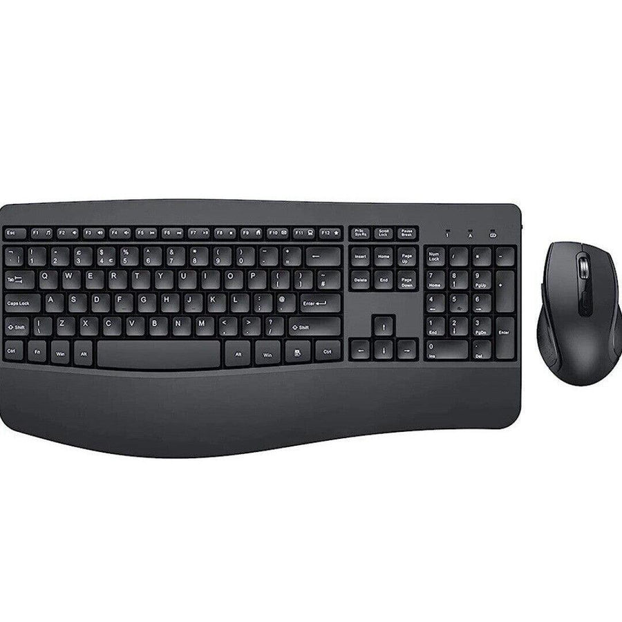 Wireless Keyboard and Mouse Set Ergonomic, Full Size QWERTY UK - Massive Discounts