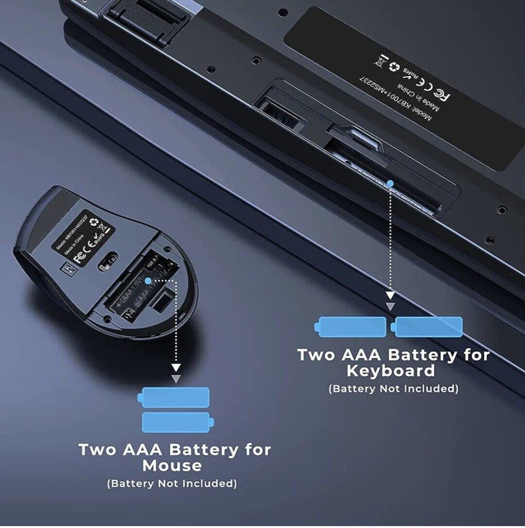 Wireless Keyboard and Mouse Set Ergonomic, Full Size QWERTY UK - Massive Discounts