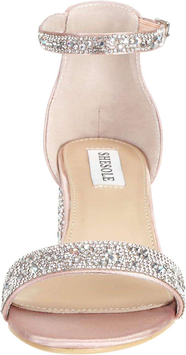 Women's Heels Bridal Sandals Ankle Strap Rhinestone Peep Toe Strappy - Massive Discounts
