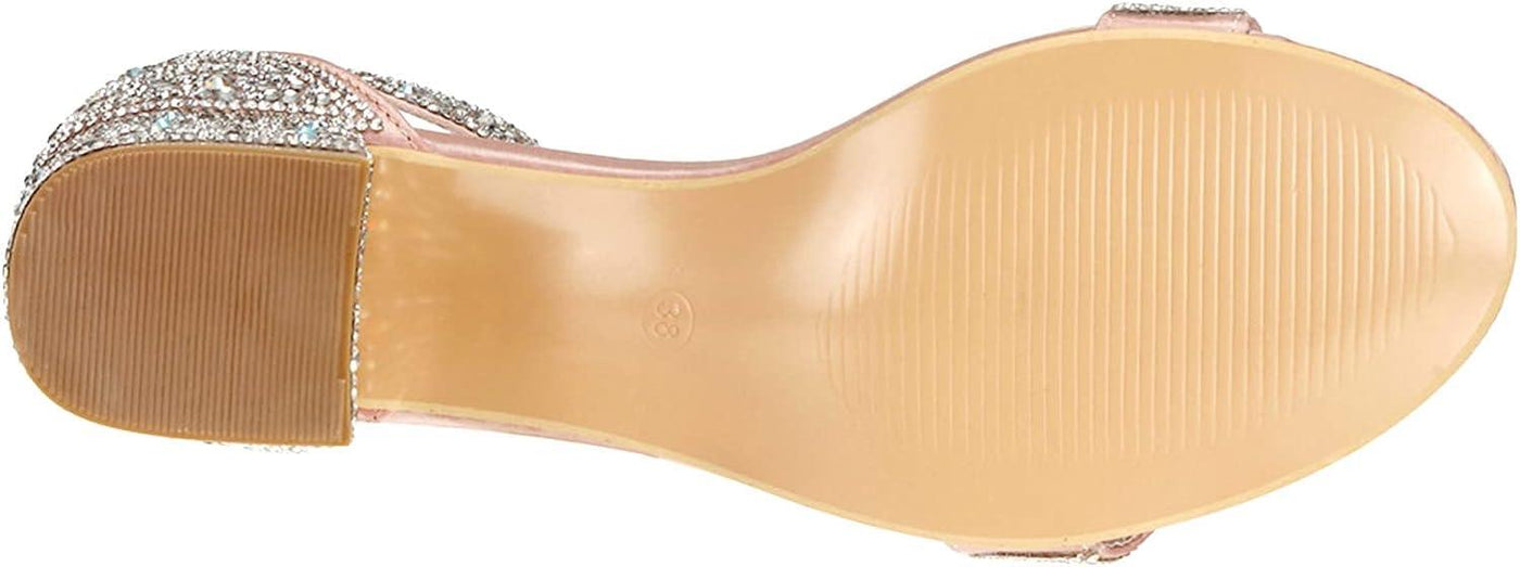 Women's Heels Bridal Sandals Ankle Strap Rhinestone Peep Toe Strappy - Massive Discounts