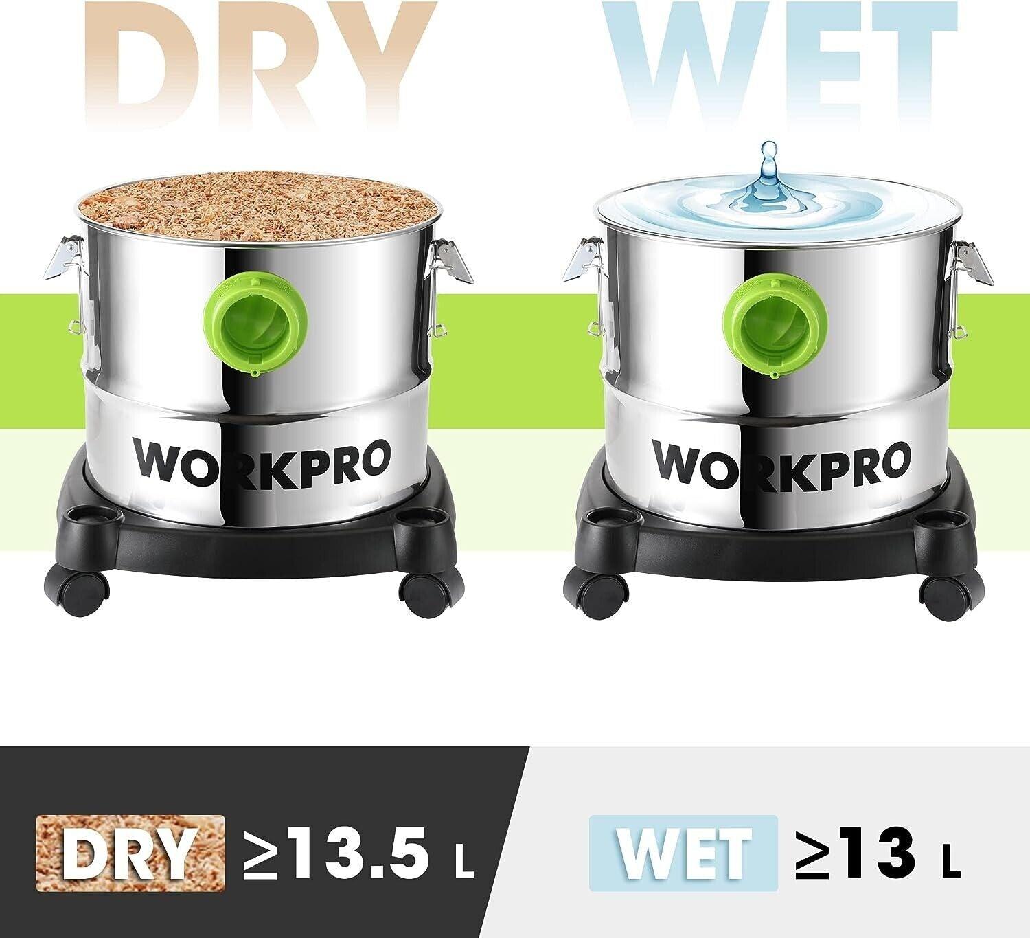 WORKPRO Wet and Dry Vacuum Cleaner with Hepa Filter 20L 1200W, 3 in 1 - Massive Discounts