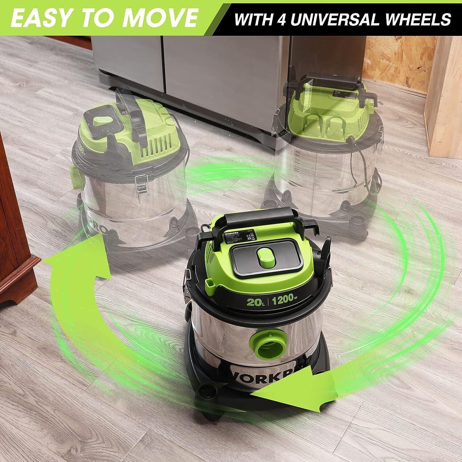 WORKPRO Wet and Dry Vacuum Cleaner with Hepa Filter 20L 1200W, 3 in 1 - Massive Discounts