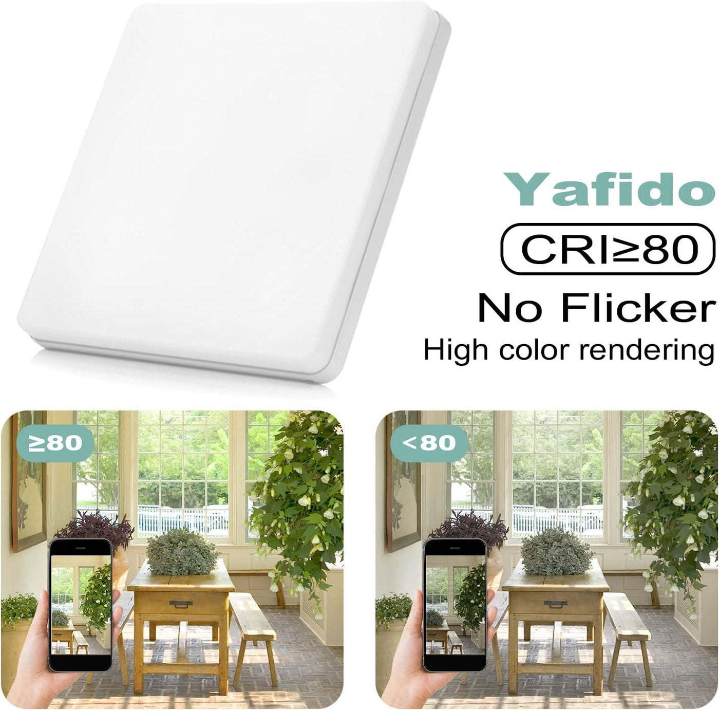 Yafido Ceiling Light 36W LED Daylight White Ø23cm Indoor Square - Massive Discounts