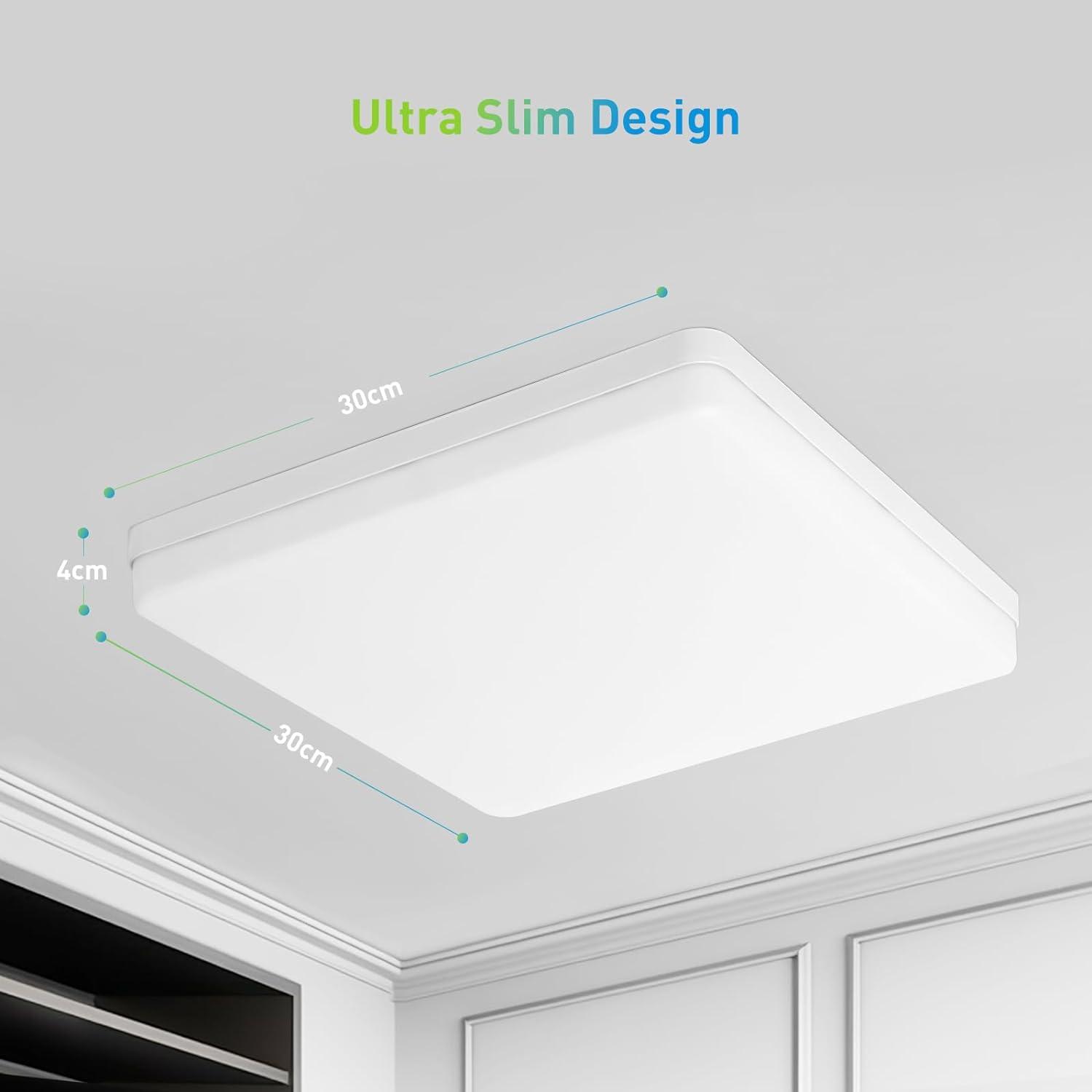 Yafido Ceiling Light Ultra Slim 48W, 4320LM Warm White 30*30*4cm - Massive Discounts