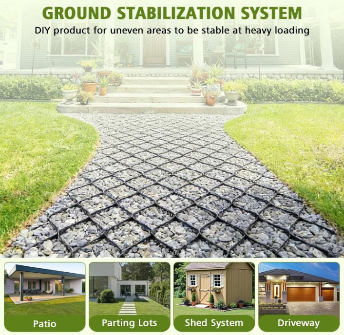 Gravel Ground Grid 10ft x 16.4ft – Missing Connectors & Metal Stakes