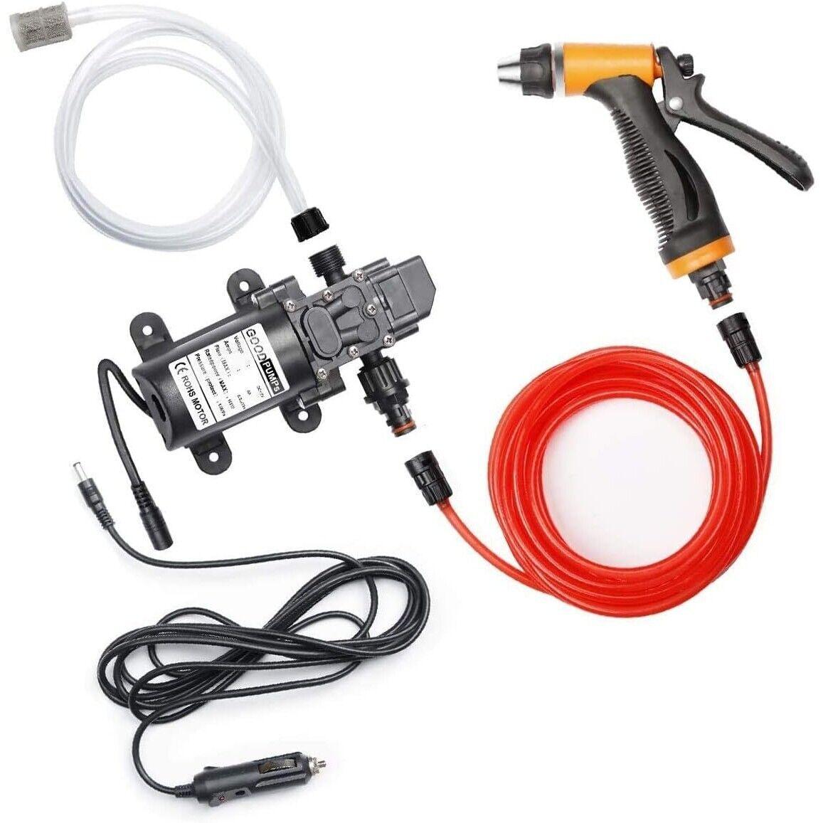 Car Washer Pump 100W High Pressure, 6M Pipe, Cleaning DC 12V Portable - Massive Discounts