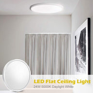 12 Inch 24W LED Flush Mount Ceiling Light Fixture, 5000K Daylight White,3200LM - Massive Discounts