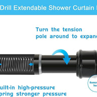 1Pc Net Curtain Pole Tension Rod 110-200cm Extendable for Shower - Massive Discounts