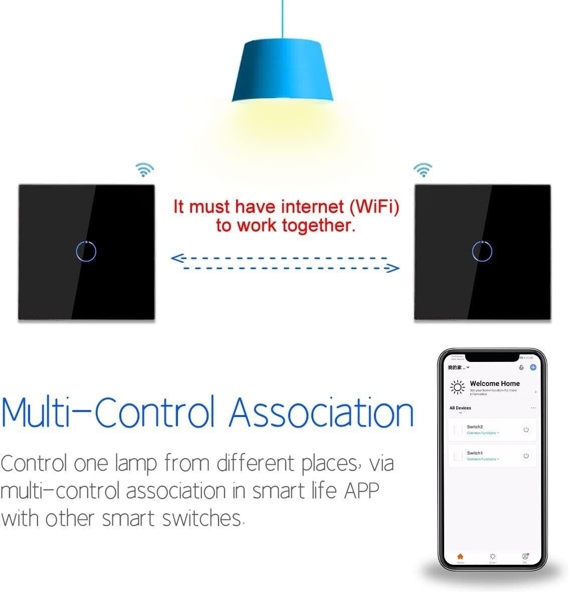 2 Pack CNBINGO WiFi Smart Light Switch Work with Alexa, 1000W - Massive Discounts