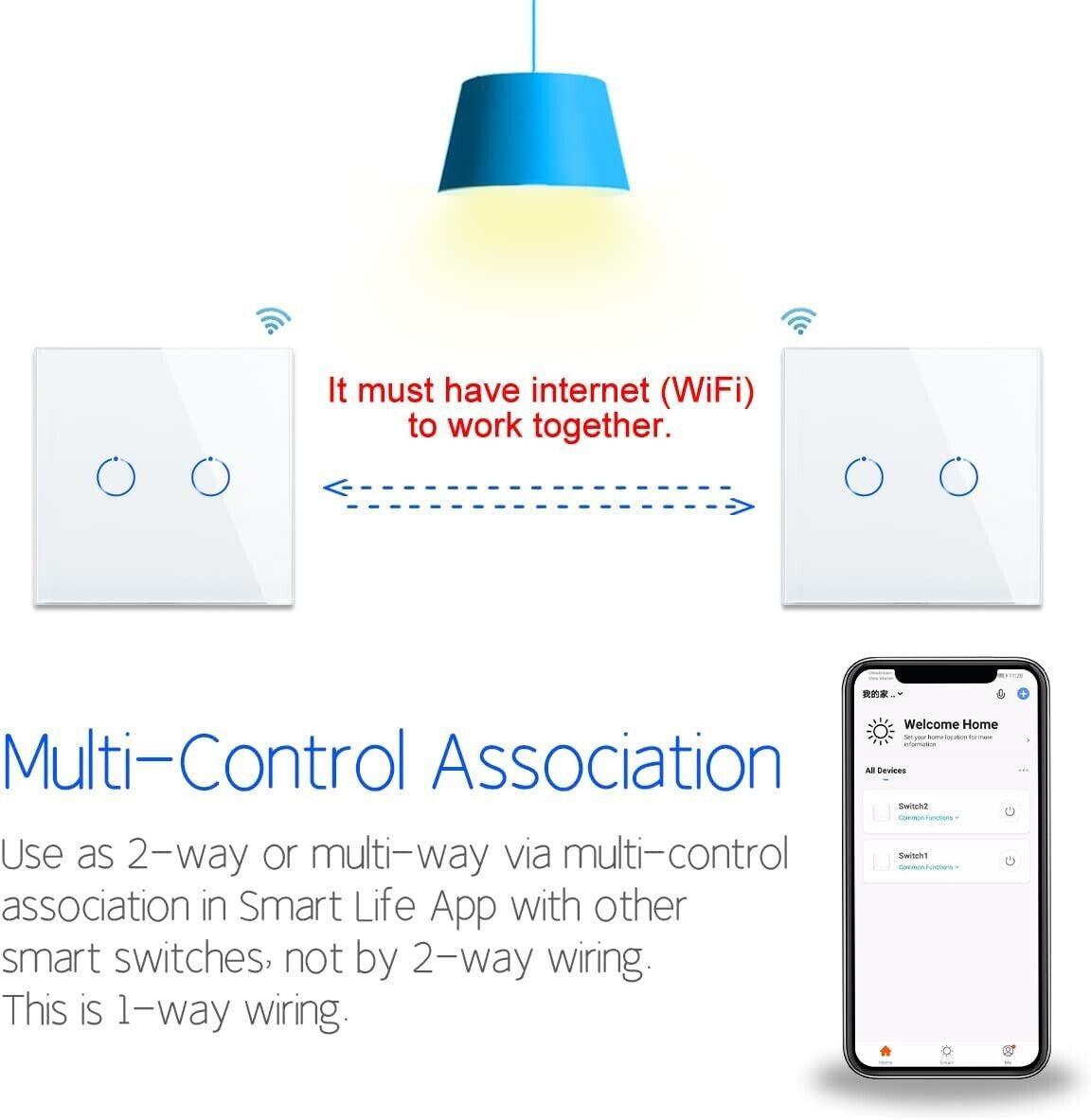 Smart Light Switch 2 Pack WiFi Work with Alexa/Google Home 1000W - Massive Discounts