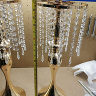 2 Pcs Wedding Centerpieces Vase for Tables 54cm Tall Metal Gold - Massive Discounts