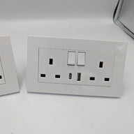 2pc CNBINGO Double Switched Power Socket with Dual USB Charging Ports - Massive Discounts
