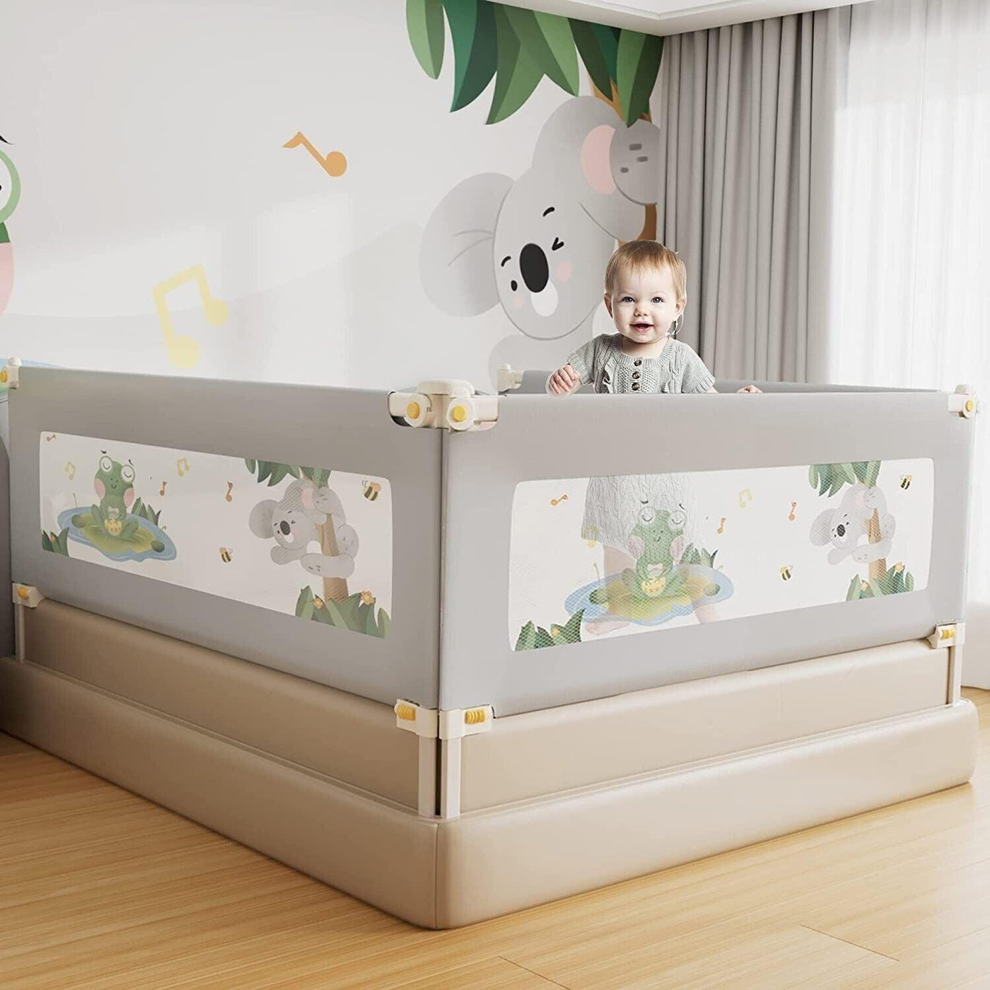 Baby Bed Guard For Toddlers 1pc, 200cm Bed Rail Free-Installation - Massive Discounts